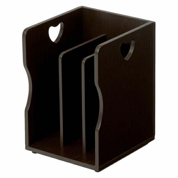 〔2個セット〕 ブックスタンド 本立て 約幅24.5×奥行25.5×高さ34.5cm ダークブラウン A4サイズ可 スタッキング リビング【代引不可】