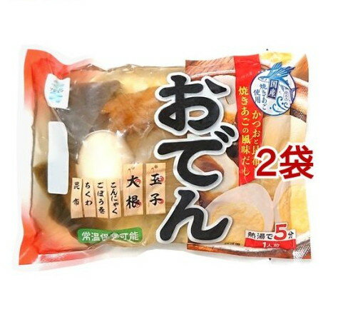 フード＞加工食品・惣菜＞お惣菜＞おでん＞フジミツ おでん 一人前 (430g*2袋セット)【フジミツ おでん 一人前の商品詳細】●人気の具材6種(玉子、大根、こんにゃく、ごぼう巻き、ちくわ、昆布)が入った風味豊かなおでんです。【品名・名称】おでん一人前【フジミツ おでん 一人前の原材料】ゆで卵(国内製造)、水煮大根、こんにゃく、ごぼう巻き、ちくわ、スープ(発酵調味液、食塩、しょうゆ、たん白加水分解物、かつお節エキス、昆布エキス、焼あご、かつおエキス、酵母エキス)、昆布／加工でん粉、調味料(アミノ酸等)、水酸化Ca(こんにゃく用凝固剤)、甘味料(ステビア)、(一部に卵・小麦・大豆・豚肉を含む)【栄養成分】1袋(430g)あたり(計算値)エネルギー：138kcal、たんぱく質：10.8kcal、脂質：5.6g、炭水化物：11.1g、食塩相当量：3.9g【アレルギー物質】アレルゲン特定7品目：卵・小麦アレルゲンに準ずる21品目：大豆・豚肉【保存方法】直射日光を避けて常温で保存してください【ブランド】フジミツ【発売元、製造元、輸入元又は販売元】フジミツ※説明文は単品の内容です。リニューアルに伴い、パッケージ・内容等予告なく変更する場合がございます。予めご了承ください。・単品JAN：4902519047759フジミツ759-3803 山口県長門市三隅下2378-310837-43-2777[乾物・惣菜/ブランド：フジミツ/] ・広告文責（株式会社ビッグフィールド ・072-997-4317） ※ご注文手配後の変更キャンセルはお受けできません※仕入れ先からの直送品の為、お客様ご都合の返品・交換を賜ことが出来ません。誠に勝手ではございますが、何卒、ご理解ご了承のほどお願い申し上げます。