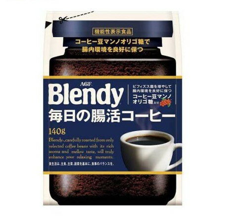 AGF ブレンディ インスタントコーヒー 毎日の腸活コーヒー 袋 詰め替え(140g)【ブレンディ(Blendy)】[オリゴ糖入りコーヒー]のサムネイル
