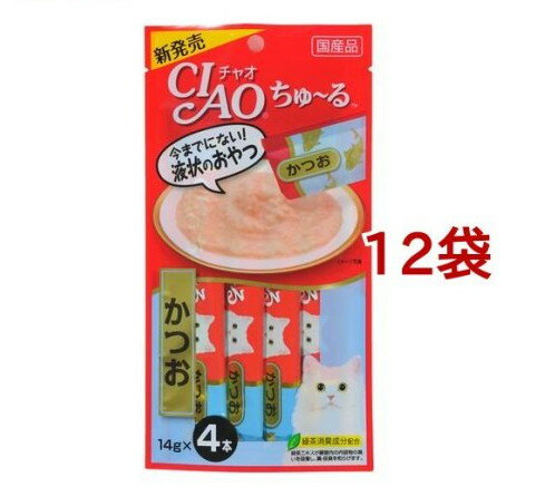 チャオ ちゅ～る かつお(4本入×12セット(1本14g))【ちゅ～る】[ちゅーる]