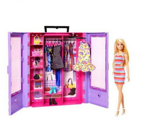 バービーとパープルのクローゼット ドール＆ファッションセット HJL66(1セット)【バービー人形(Barbie)】[着せ替え人形 ハウス 洋服 クローゼット お人形セット]