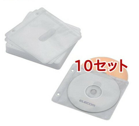 エレコム ブルーレイ・CD・DVD対応不織布ケース ホワイト CCD-NBWB60WH(30枚入(両面収納)*10セット)【エレコム(ELECOM)】