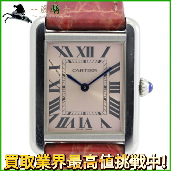 117795【中古】【CARTIER】【カルティエ】タンクソロ　 W5200000　SS×革　ピンク文字盤　電池式cartier　レディース時計のサムネイル