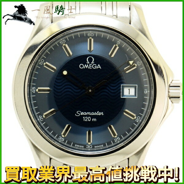 120692【中古】【OMEGA】【オメガ】シーマスター120　SS　青文字盤　電池式omega　外装仕上げ済み　メンズ時計