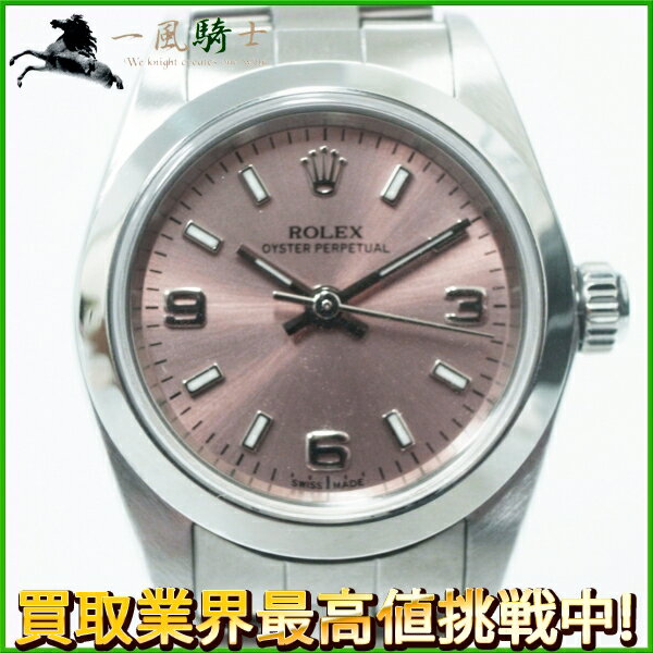 115123【中古】【ROLEX】【ロレックス】オイスターパーペチュアル　76080　K番　SS　ピンク文字盤　自動巻きrolex　ステンレス　オートマチック　2002年製　レディース時計