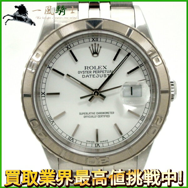 126220【中古】【ROLEX】【ロレックス】デイトジャスト　サンダーバード　16264　A番　SS　ホワイト(白)文字盤　自動巻きrolex　保証書付き　メンズ時計