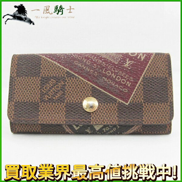 141657【中古】【LOUIS VUITTON】【ルイヴィトン】ミュルティクレ4　4連キーケース　ダミエ　ラベルコレクション　N63082louisvuitton　四連キーケース　キーホルダー　キーリング