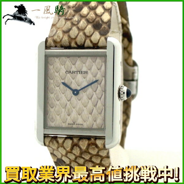143322【中古】【CARTIER】【カルティエ】タンクソロSM　W5200020　SS×革　ベージュ文字盤　クォーツcartier　保付き　レディース時計のサムネイル