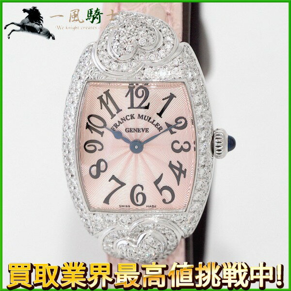 193990【中古】【FRANCK MULLER】【フランクミュラー】トノーカーベックス　クゥー　2250QZHJ　ピンク文字盤　ベゼルダイヤ　尾錠ダイヤ　K18WG×革　保　D-COEURのサムネイル
