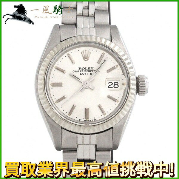 162078【中古】【ROLEX】【ロレックス】オイスターパーペチュアル デイト　6917　41番台　シルバー文字盤　K18WG×SS　保証書