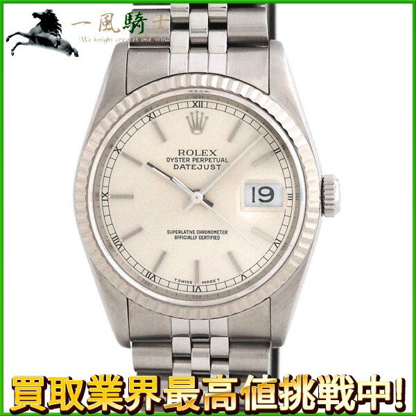 203978【中古】【ROLEX】【ロレックス】デイトジャスト　16234　L番　シルバー文字盤　K18WG×SS　保証書