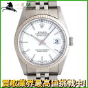 213287【中古】【ROLEX】【ロレックス】デイトジャスト 16234 Y番 白文字盤 K18WG×SS 保証書