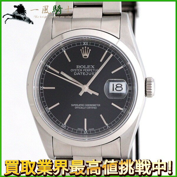 209062【中古】【ROLEX】【ロレックス】デイトジャスト　16200　F番　黒文字盤　SS　AT　保証書