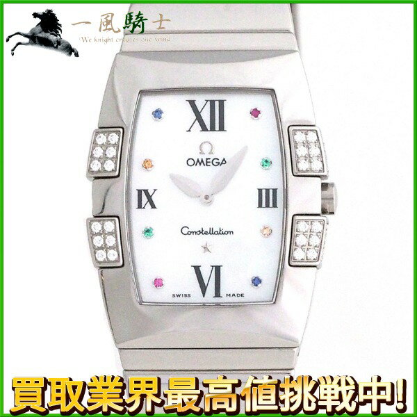 205238【中古】【OMEGA】【オメガ】コンステレーション クアドレラ　1586-79　ホワイトシェル文字盤　エメラルド　ルビー　サファイア　ケースダイヤ　SS　QZ　保証書　箱