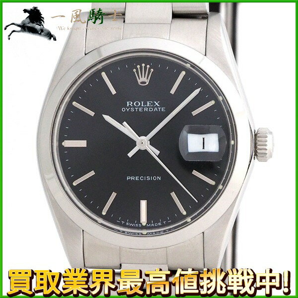 204259【中古】【ROLEX】【ロレックス】オイスターデイト　6694　88番台　黒文字盤　SS