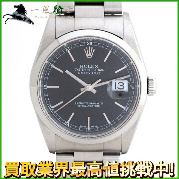 218940【中古】【ROLEX】【ロレックス】デイトジャスト　16200　Y番　黒文字盤　SS　AT