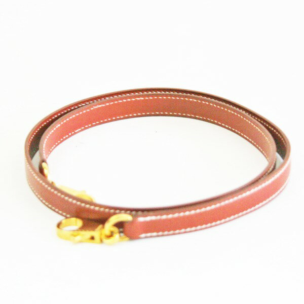 【3,000円OFFクーポン利用可】【枚数限定 5/1(土)0：00から】276387【中古】【HERMES】【エルメス】ストラップ　ボックスカーフ　ブリック×ゴールド金具hermes　別売り　ショルダーストラップ