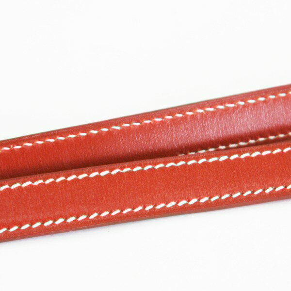 【3,000円OFFクーポン利用可】【枚数限定 5/1(土)0：00から】276387【中古】【HERMES】【エルメス】ストラップ　ボックスカーフ　ブリック×ゴールド金具hermes　別売り　ショルダーストラップ