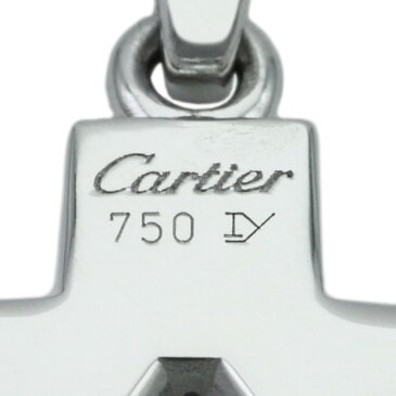 333792【中古】【CARTIER】【カルティエ 】クロス　チャーム　K18WG×1Pダイヤモンドcartier　ホワイトゴールド　750　十字架　ネックレス　ペンダントトップ　アクセサリー　ブランドジュエリー