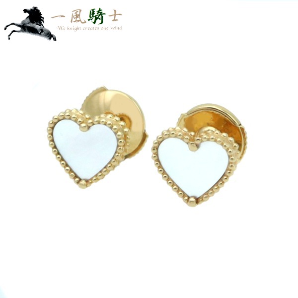 333831【中古】【VanCleefArpels】【ヴァンクリーフ&アーペル】スウィート　アルハンブラ　ピアス　ハート　K18YG×ホワイトシェルVCA　イエローゴールド　750　スイート　ブランドジュエリーのサムネイル