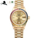 363891【中古】【ROLEX】【ロレックス】デイトジャスト レインボー　69118G　R番