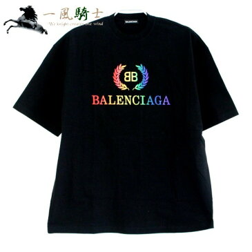 【スーパーSALE商品多数出品中】【6月11日夜1：59 まで】366060【未使用】【BALENCIAGA】【バレンシアガ】クルーネック Tシャツ　2019年春夏新作　コットン　ブラック　570805　表記サイズ:Sバレンシアガ　黒　半袖