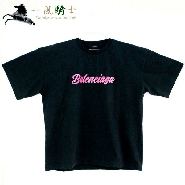 366063【未使用】【BALENCIAGA】【バレンシアガ】クルーネック Tシャツ　コットン　ブラック　583212　表記サイズ:Mバレンシアガ　黒　半袖