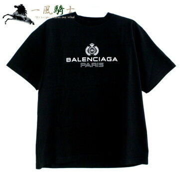 【スーパーSALE商品多数出品中】【6月11日夜1：59 まで】366062【未使用】【BALENCIAGA】【バレンシアガ】クルーネック Tシャツ　コットン　ブラック　594579　表記サイズ:XSバレンシアガ　黒　半袖