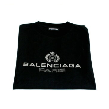 【スーパーSALE商品多数出品中】【6月11日夜1：59 まで】366062【未使用】【BALENCIAGA】【バレンシアガ】クルーネック Tシャツ　コットン　ブラック　594579　表記サイズ:XSバレンシアガ　黒　半袖