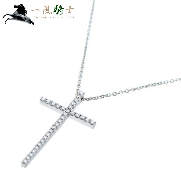 368090【中古】【TIFFANY&Co.】【ティファニー】メトロクロス　ネックレス　ラージ　K18WG×ダイヤモンドT&Co.　ホワイトゴールド　750　十字架　ペンダント　アクセサリー　ブランドジュエリーのサムネイル