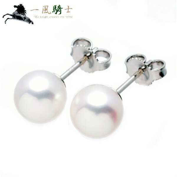 361426【中古】【MIKIMOTO】【ミキモト】パール　ピアス　K18WG×パール約7.8mmmikimoto　イヤリング　真珠　750　ホワイトゴールド　アクセサリー　ブランドジュエリーのサムネイル