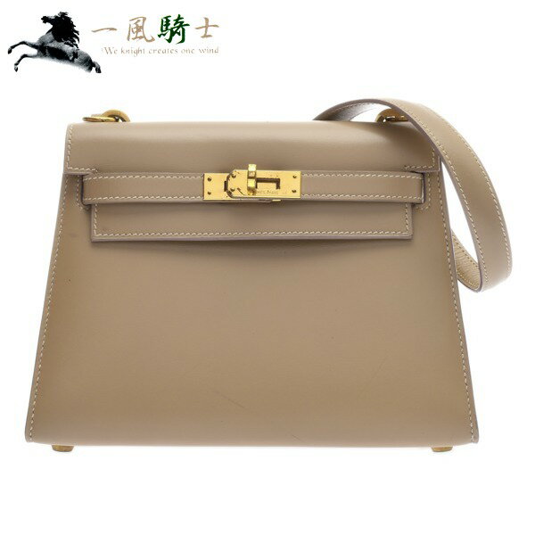 422947【中古】【HERMES】【エルメス】ミニケリー　ボックスカーフ　ベージュ　〇Q刻　ゴールド金具hermes　1987年製　ヴィンテージ　ハンドバッグ　ショルダーバッグのサムネイル