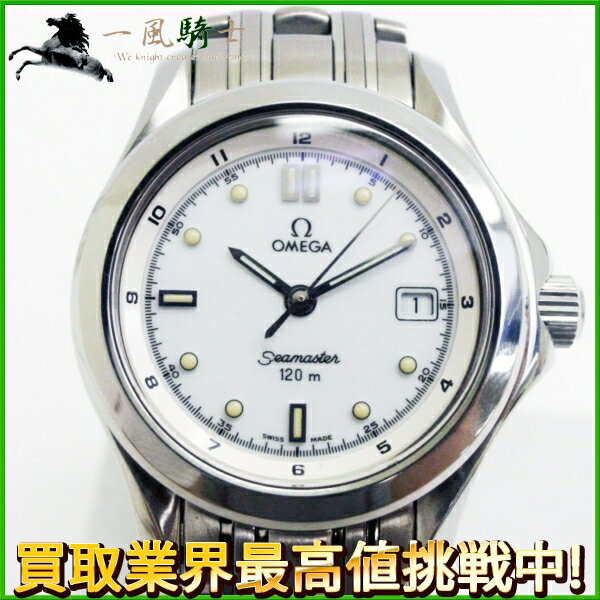 115255【中古】【OMEGA】【オメガ】シーマスター120　2501-20　SS　ホワイト(白)文字盤　電池式omega　　外装仕上げ済み　レディース時計