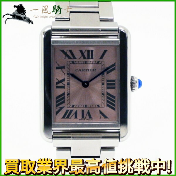 115056【中古】【CARTIER】【カルティエ】タンクソロSM　SS　ピンク文字盤　電池式cartier　箱付き　レディース時計のサムネイル