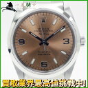 117873【中古】【ROLEX】【ロレックス】エアキング　14000　X番　ティファニーWネーム　SS　ピンク文字盤　自動巻きrolex　箱・保付き　メンズ時計