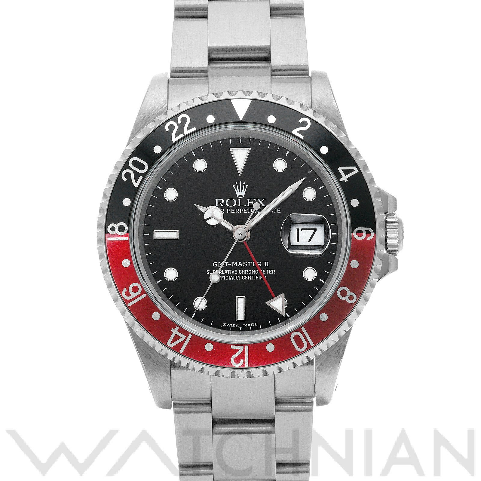 【中古】 ロレックス ROLEX GMTマスターII 16710 P番(2000年頃製造) ブラック メンズ 腕時計