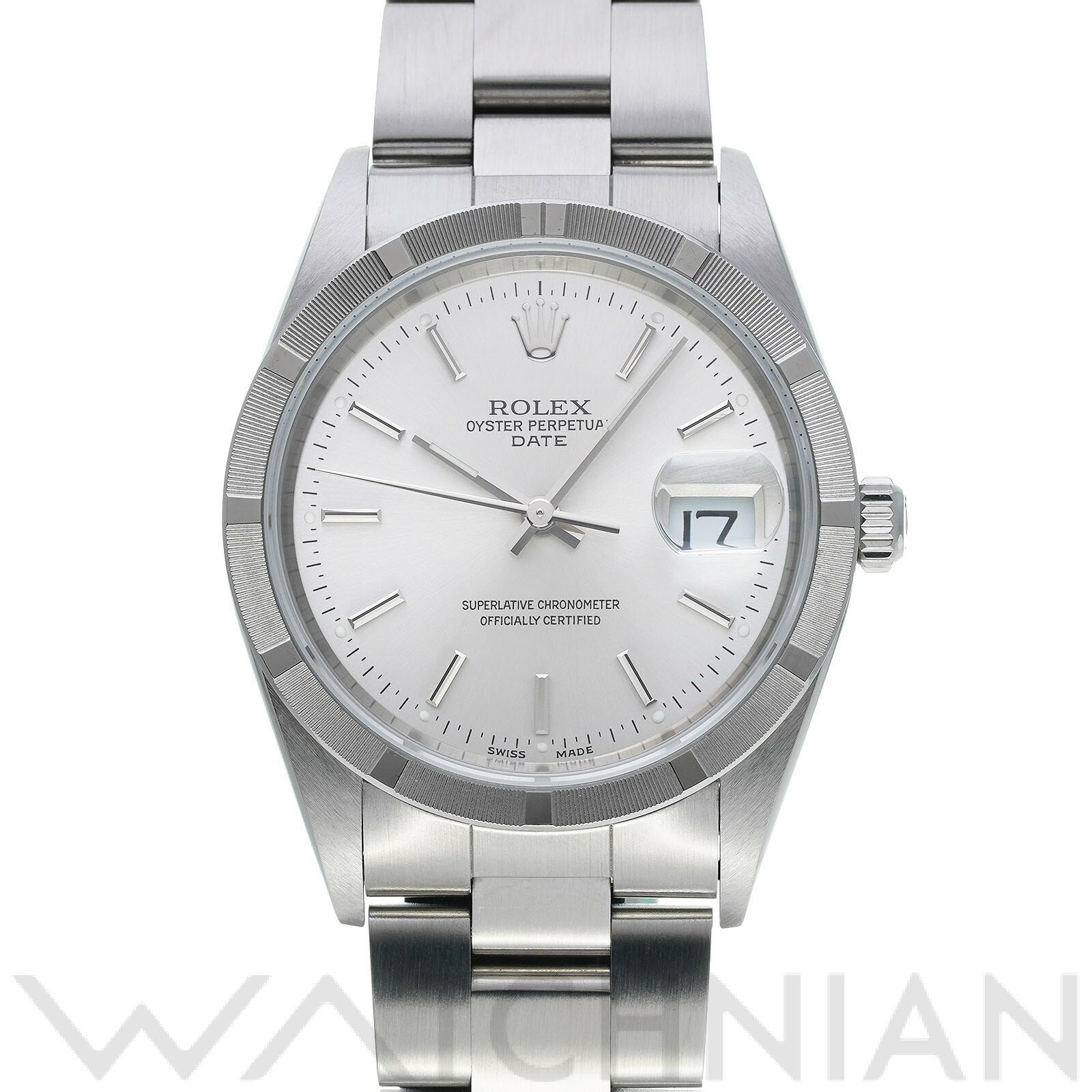 【中古】 ロレックス ROLEX オイスターパーペチュアル デイト 15210 F番(2004年頃製造) シルバー メンズ 腕時計