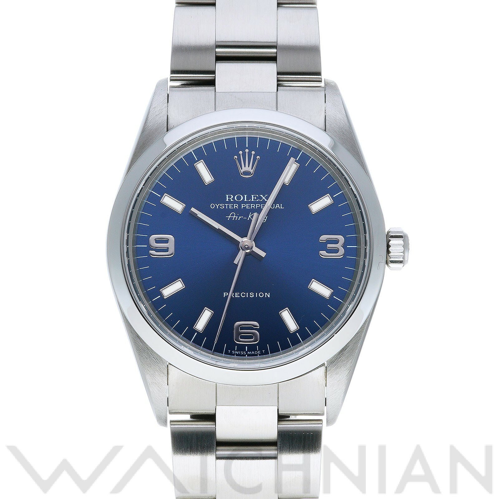【中古】 ロレックス ROLEX エアキング 14000 U番(1998年頃製造) ブルー メンズ 腕時計