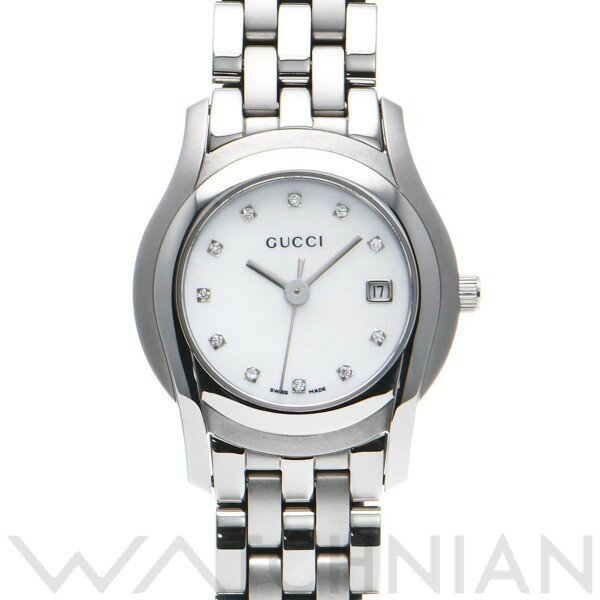 【中古】 グッチ GUCCI Gクラス YA055501 ホワイトシェル/ダイヤモンド レディース  ...