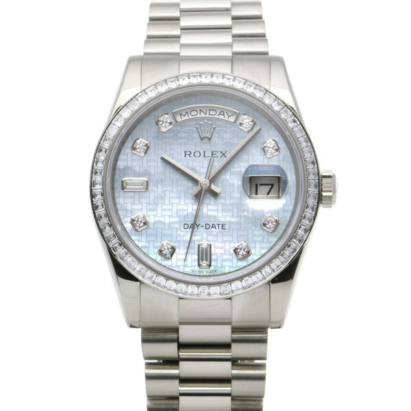 【中古】 ロレックス ROLEX デイデイト 36 118399BR OXF ランダムシリアル ブルーシェルオックスフォード/ダイヤモンド メンズ 腕時計