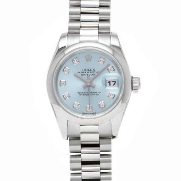 【中古】 ロレックス ROLEX デイトジャスト レディ 26 179166G K番(2002年頃製造) アイスブルー/ダイヤモンド レディース 腕時計