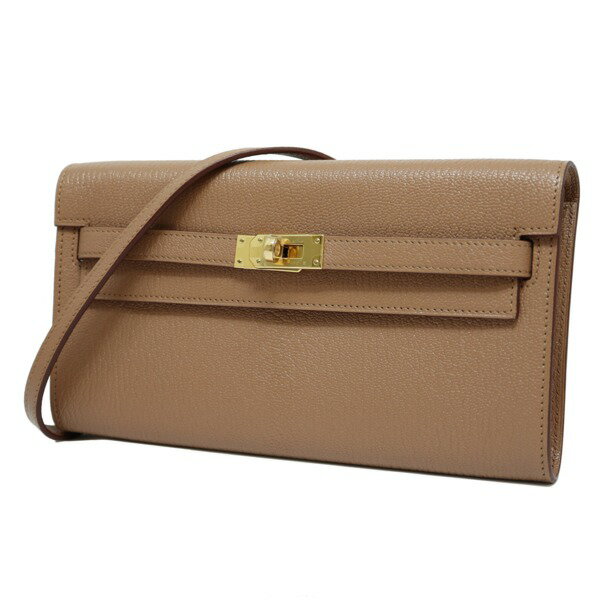 【新品】 エルメス HERMES ケリーウォレット ロング 　トゥーゴー　シェーブル　ケブラコ(ライトブラウン)　Y刻　ゴールド金具　　2020年製　2020年秋冬新色 レディース 長財布のサムネイル