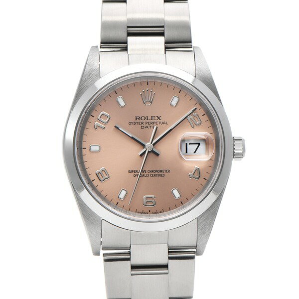 【中古】 ロレックス ROLEX オイスターパーペチュアル デイト 15200 K番(2001年頃製造) ピンク メンズ 腕時計