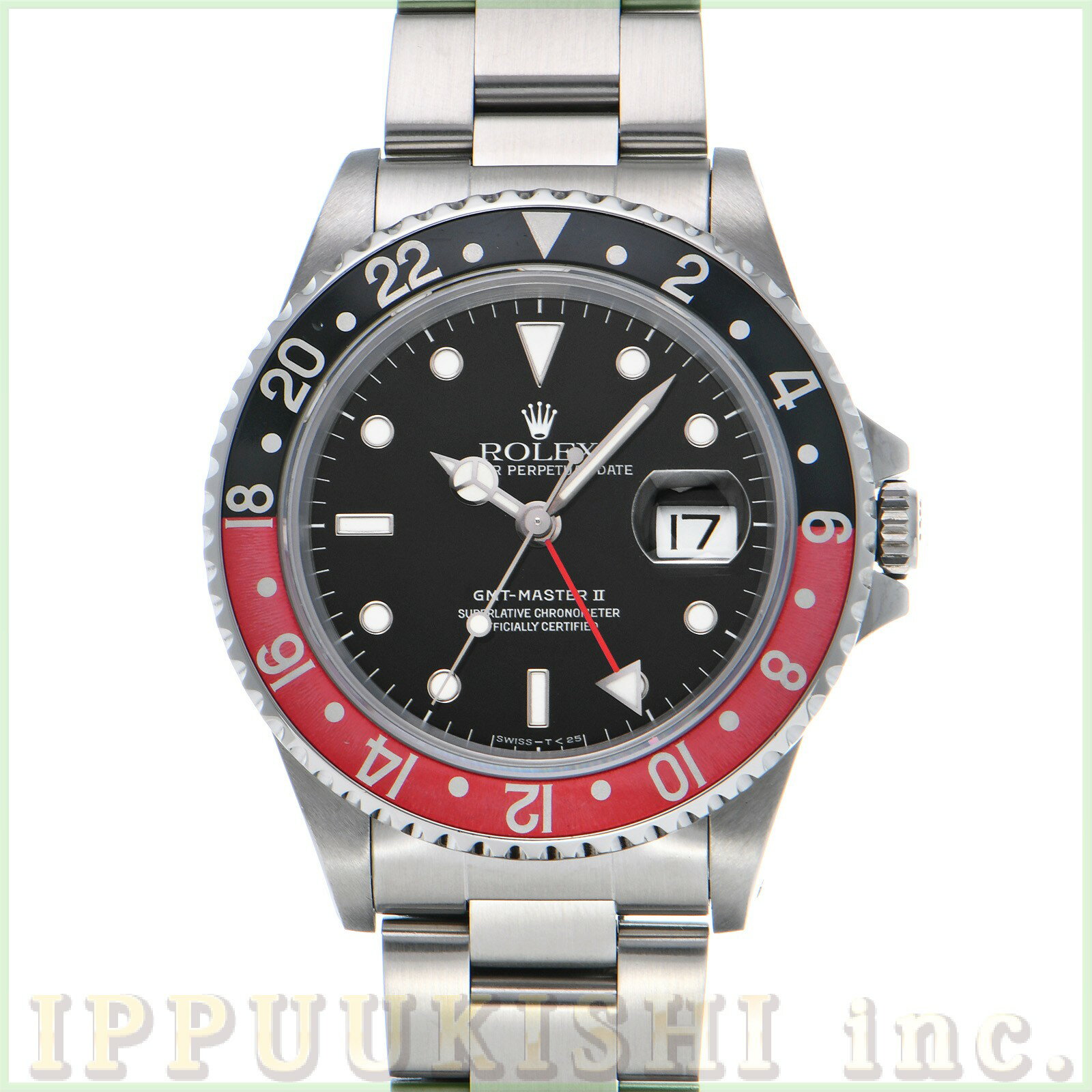【中古】 ロレックス ROLEX GMTマスターII 16710 U番(1997年頃製造) ブラック メンズ 腕時計