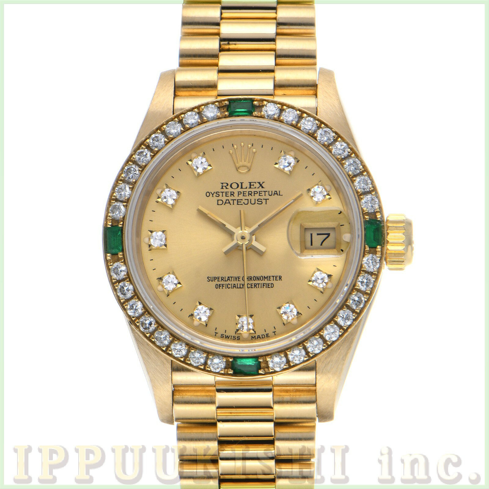 【中古】 ロレックス ROLEX デイトジャスト 69078G E番(1991年頃製造) シャンパン/ダイヤモンド レディース 腕時計