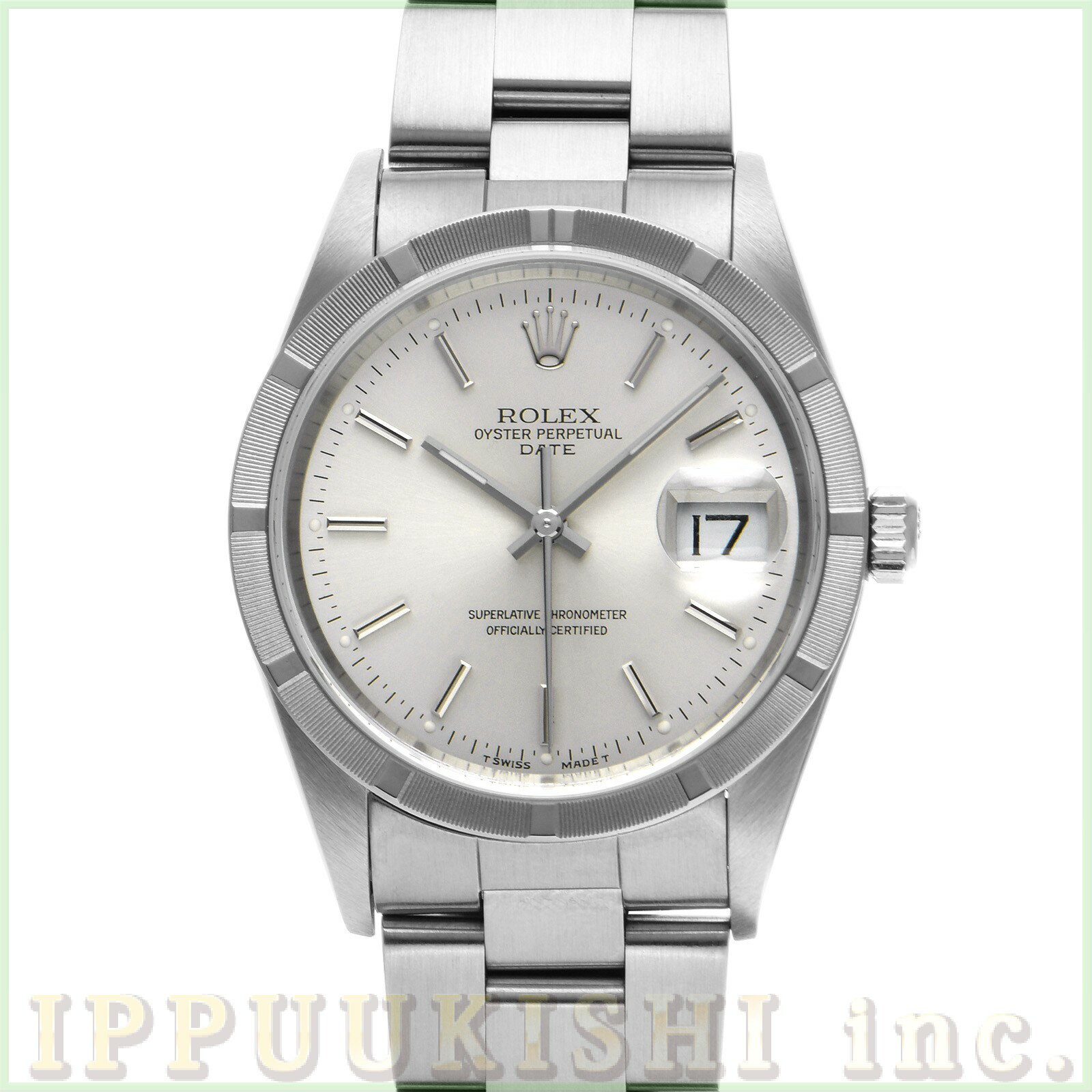 【中古】 ロレックス ROLEX オイスターパーペチュアル デイト 15210 A番(1999年頃製造) シルバー メンズ 腕時計