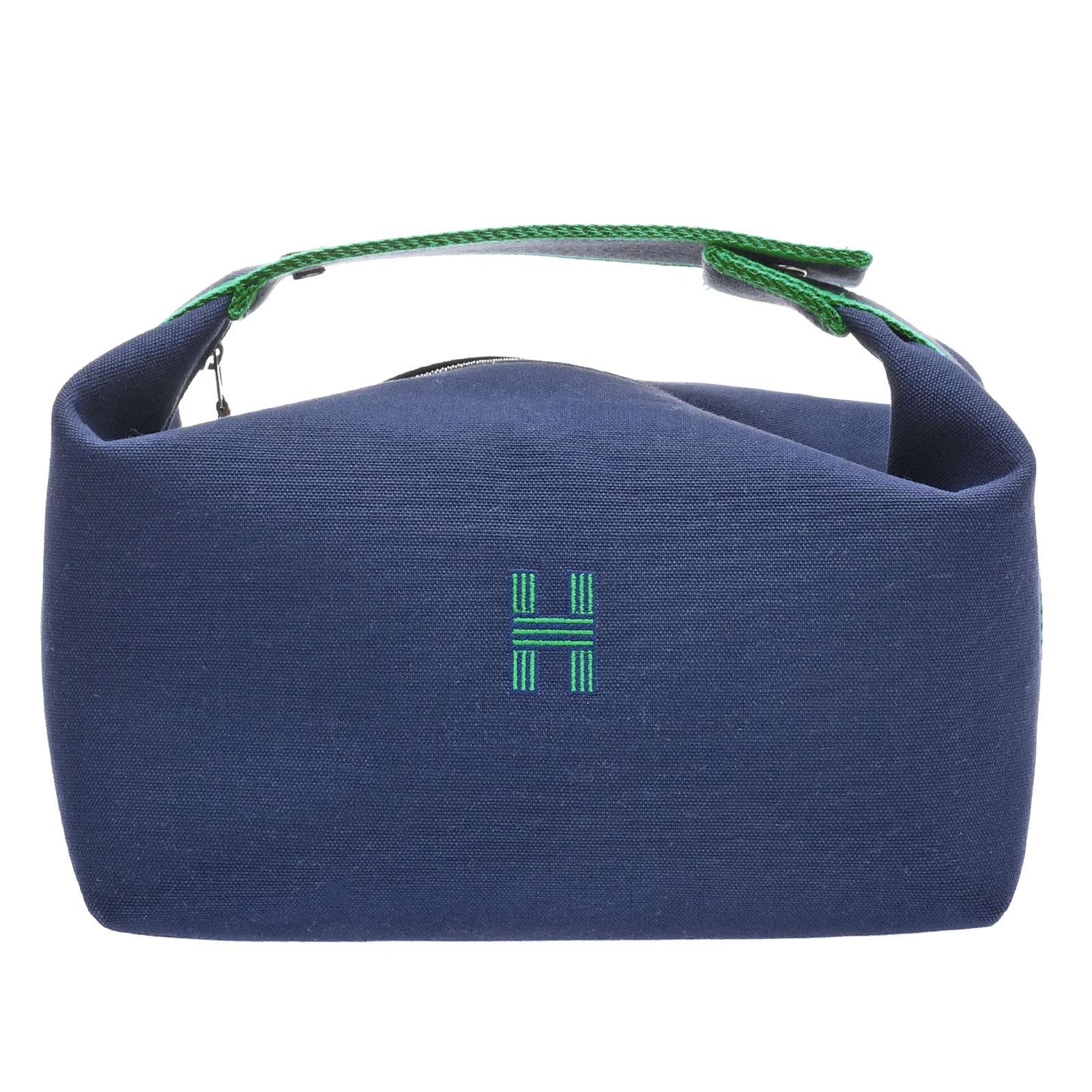 【未使用品】 エルメス HERMES ブリットアブラックGM ブルー/グリーン/パラジウム金具 コットン レディース ハンドバッグのサムネイル
