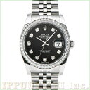 【中古】 ロレックス ROLEX デイトジャスト 36 116244G ランダムシリアル ブラック/ ...