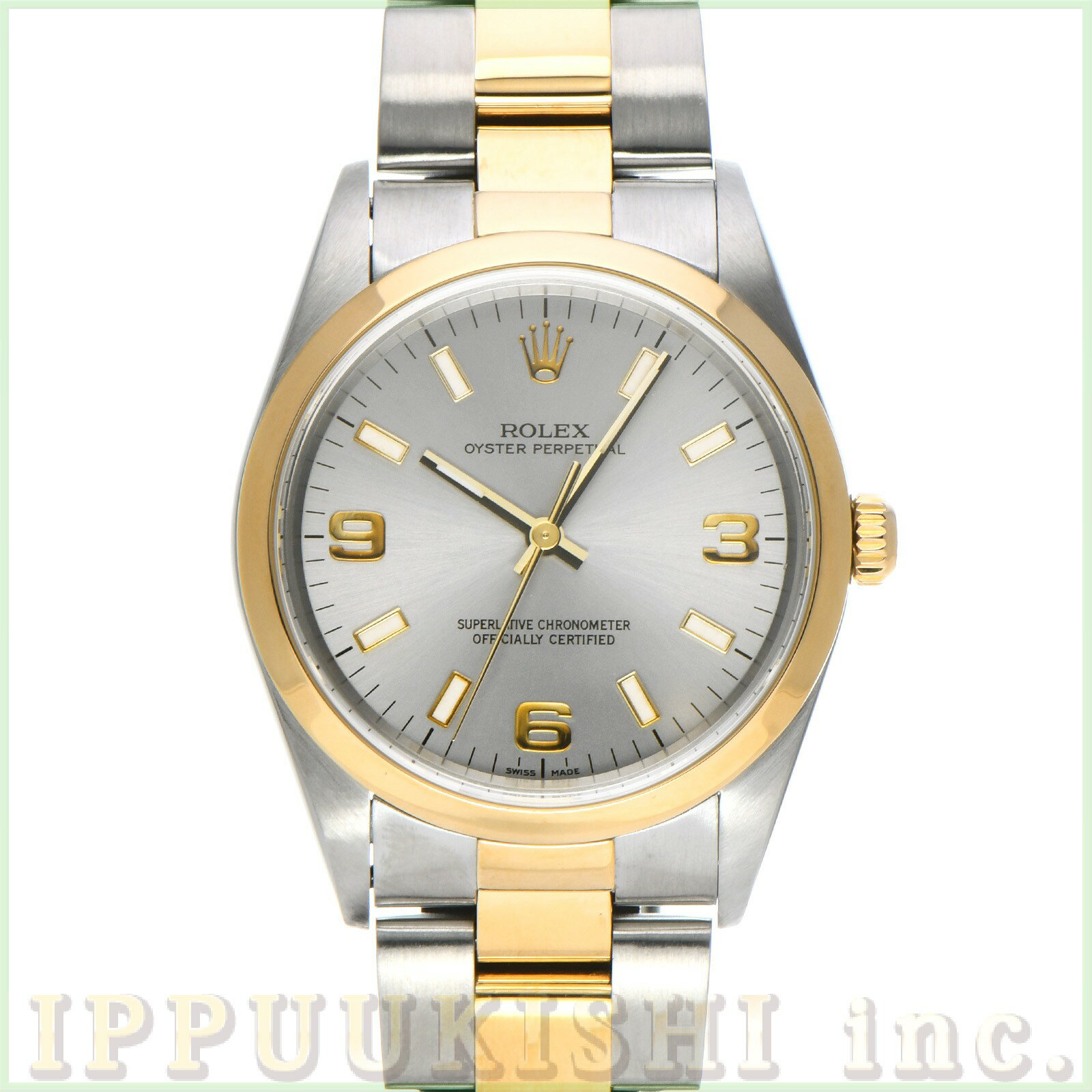 【中古】 ロレックス ROLEX オイスターパーペチュアル 14203 P番(2000年頃製造) グレー メンズ 腕時計