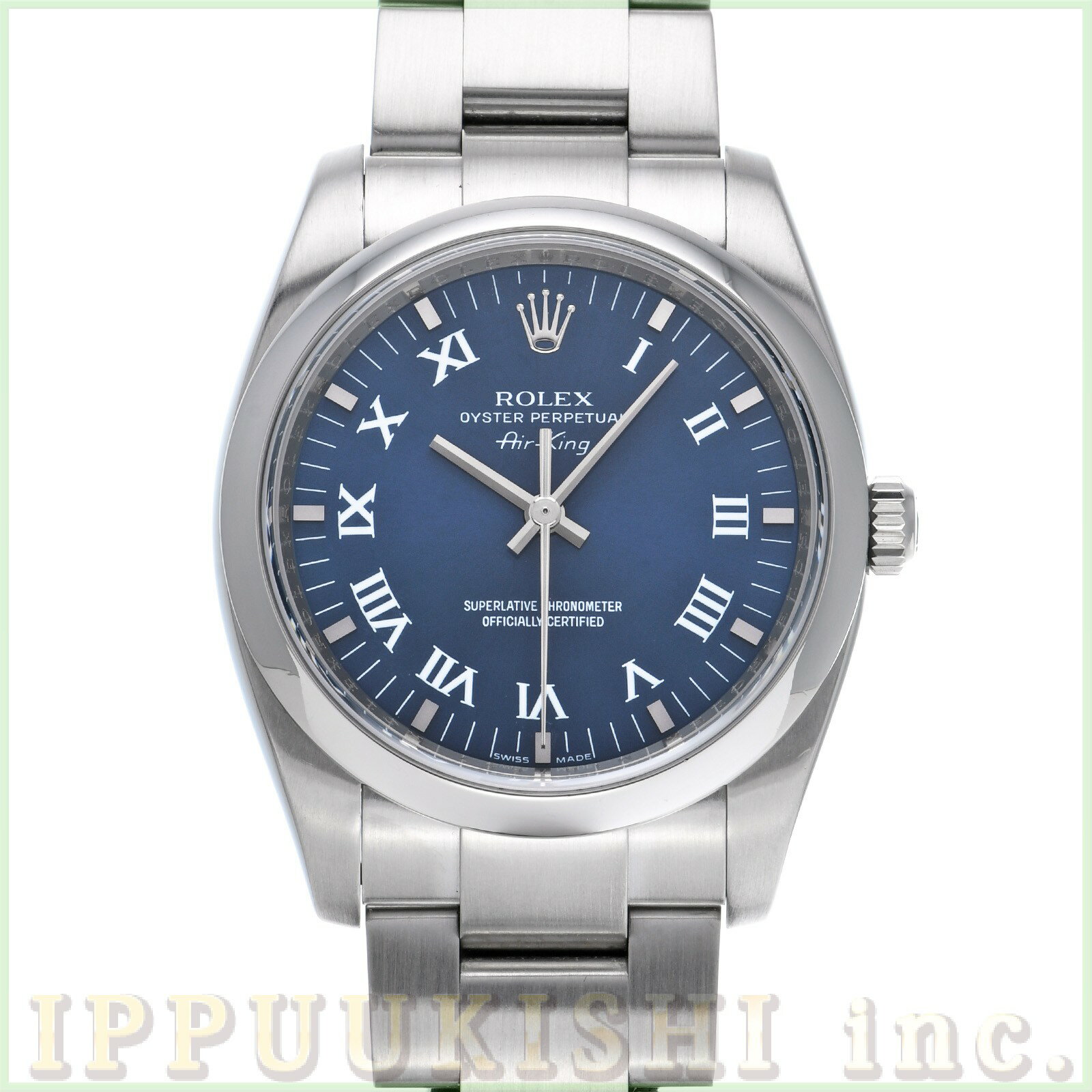 【中古】 ロレックス ROLEX エアキング 114200 M番(2007年頃製造) ブルー メンズ 腕時計